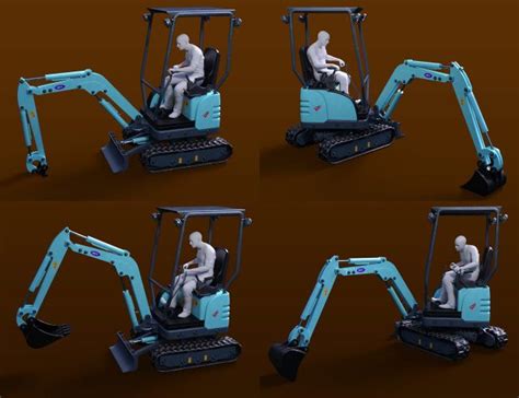 Mini Digger Excavating Poses for Genesis 8 